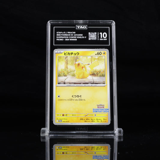 TAG 10 2025 POKEMON JAPANESE SV-P PROMO ILLUSTRATION CONTEST 2024 #242 PIKACHU PSA 10