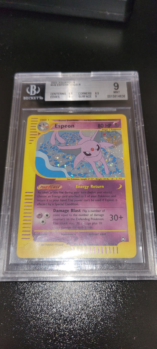 Pokemon Espeon Aquapolis Holo Rare #H9 BGS 9 Mint