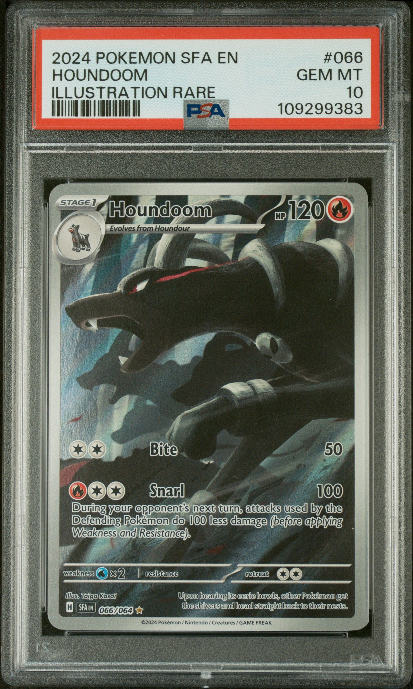 2024 POKEMON SFA EN-SHROUDED FABLE #066 HOUNDOOM ILLUSTRATION RARE PSA 10